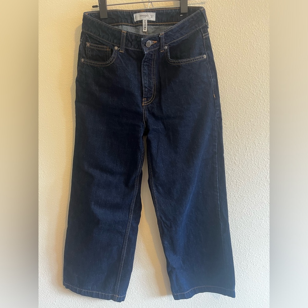 Mango Denim New Culotte Dark Wash Jeans Size 4